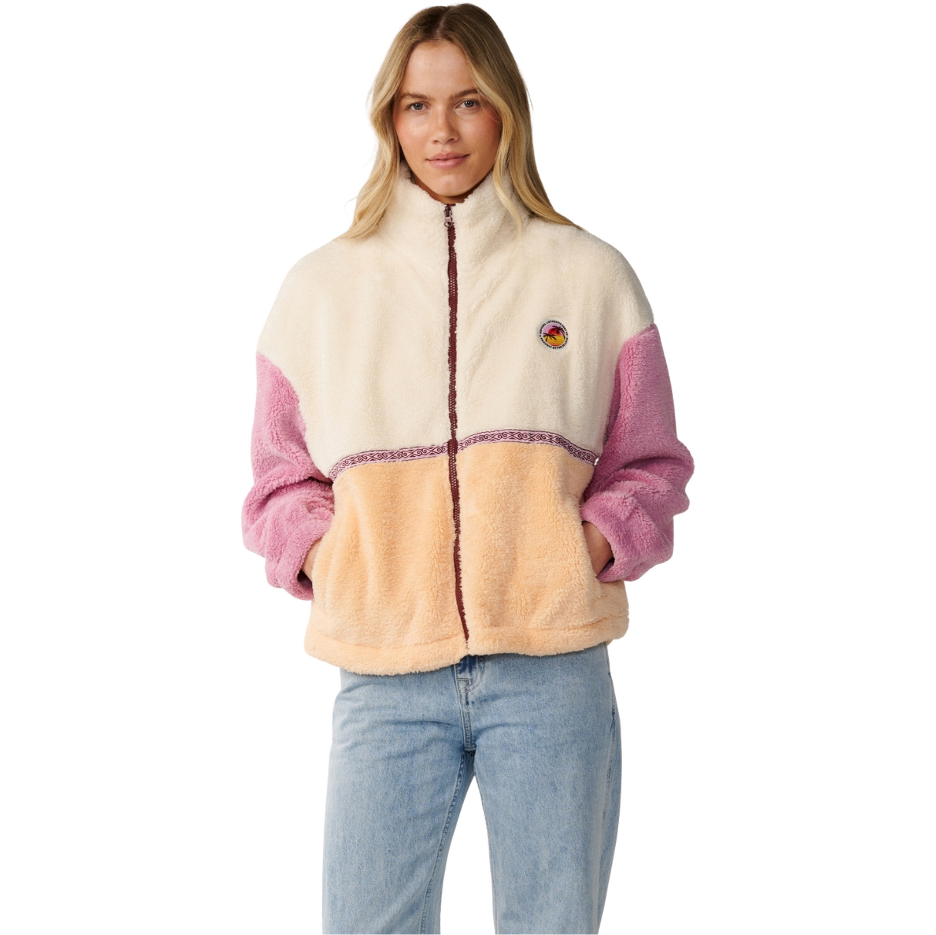 2026 Rip Curl Womens Surf Revival Heritage Polar Zip Thru Fleece 0D6WFL - Shell